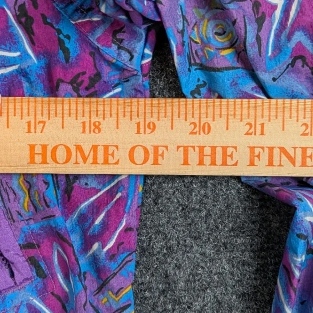 Columbia Vintage Windbreaker Jacket Purple Abstract Geometric Hooded Mens Medium
